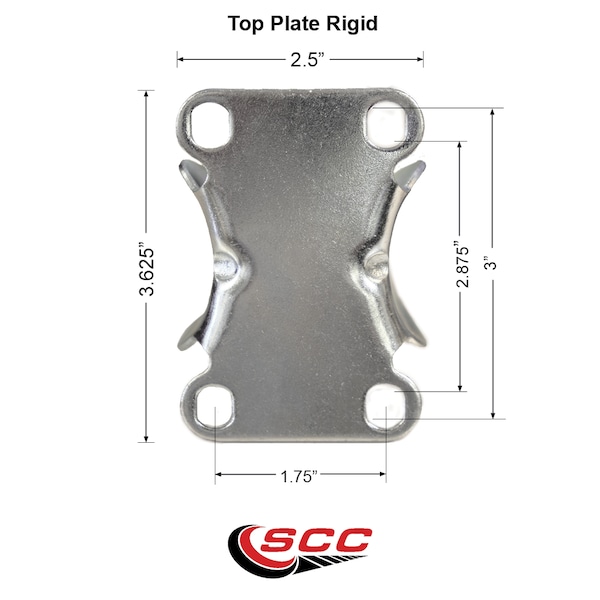 6 Inch SS Thermoplastic Rubber Wheel Rigid Top Plate Caster